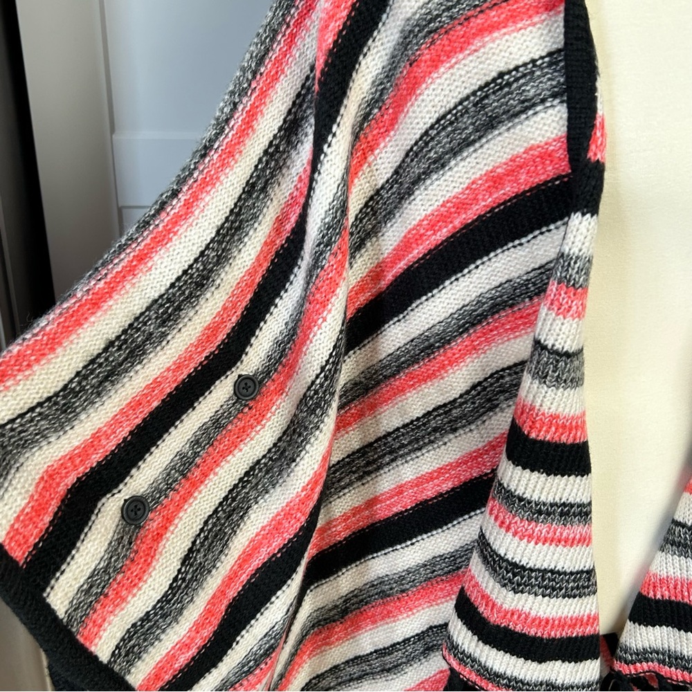 Kensie Womens OS Striped Multicolor Knit Shawl Oversized Fringed Office Wear - Picture 5 of 8